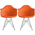 Orange Molded Plastic Arm Chairs H102007