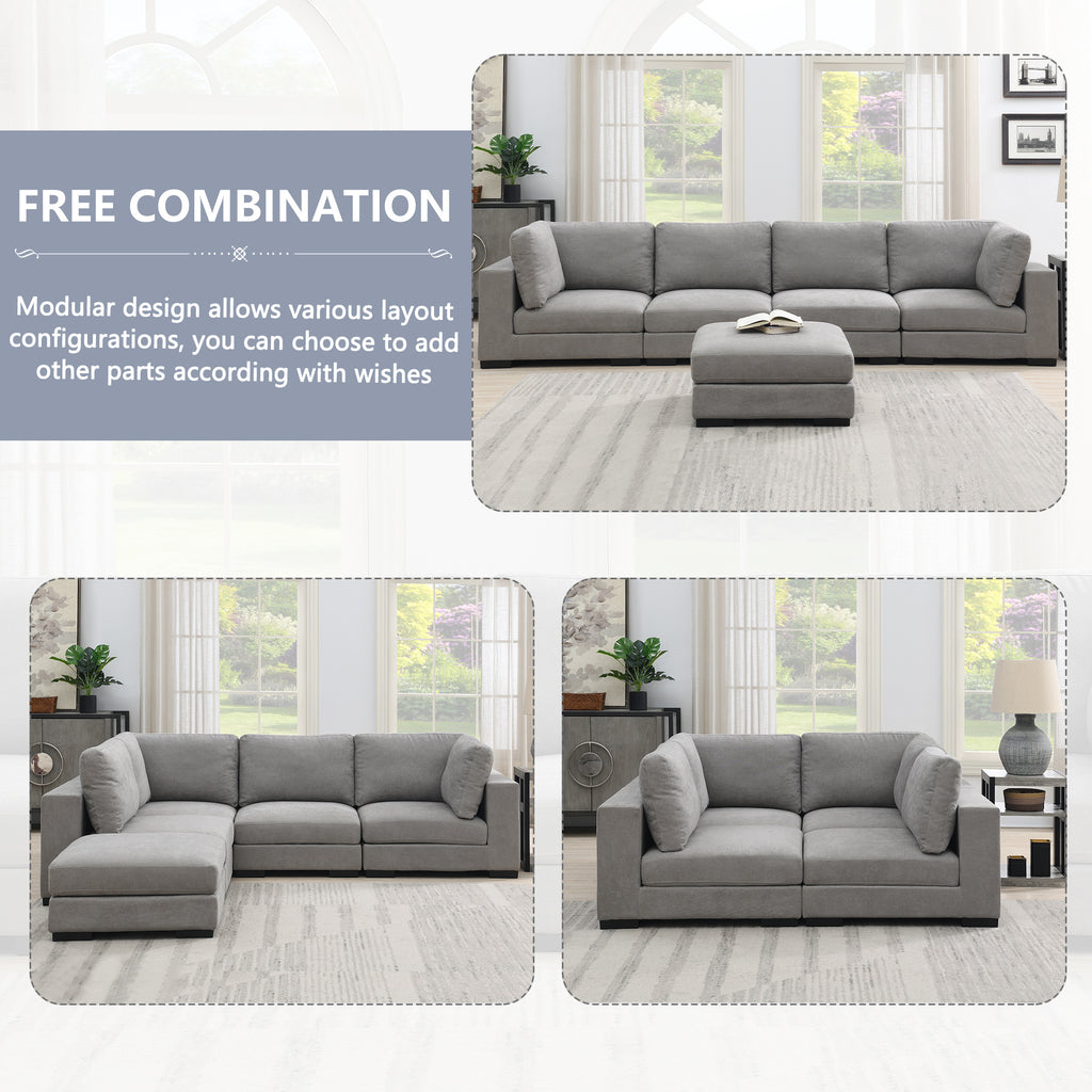 Gray Modular Armless Sofa R6727