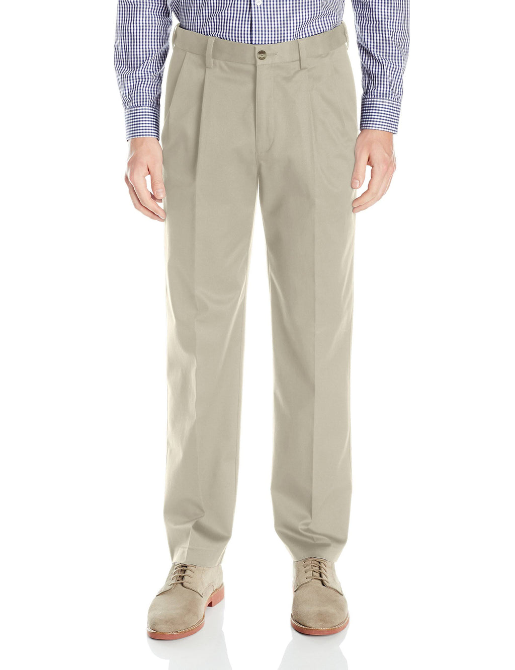 Pleated Performance Chino, Men&s, Size: 60 x 30, White F860882