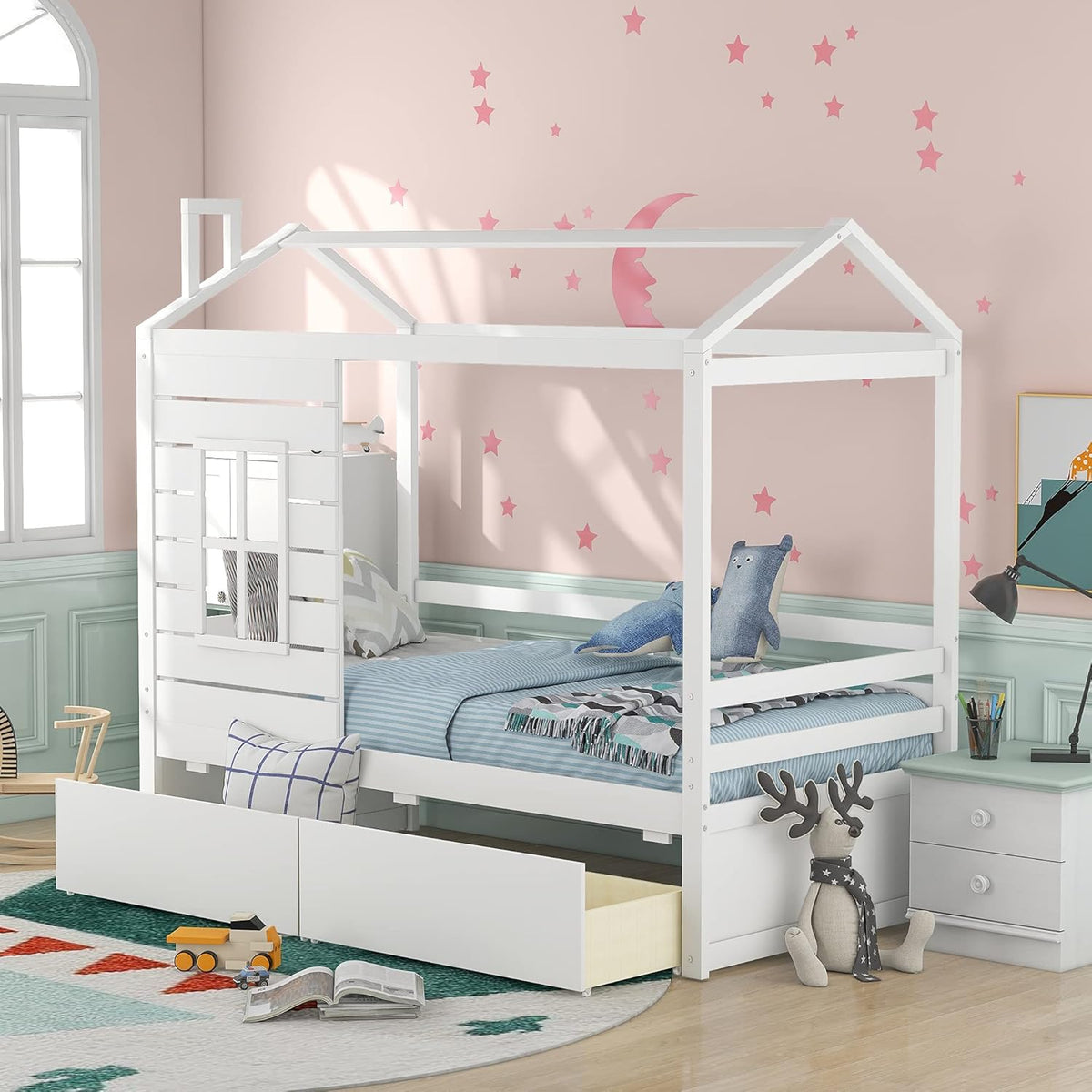 Walnut Twin Daybed with 2 Drawers E466
