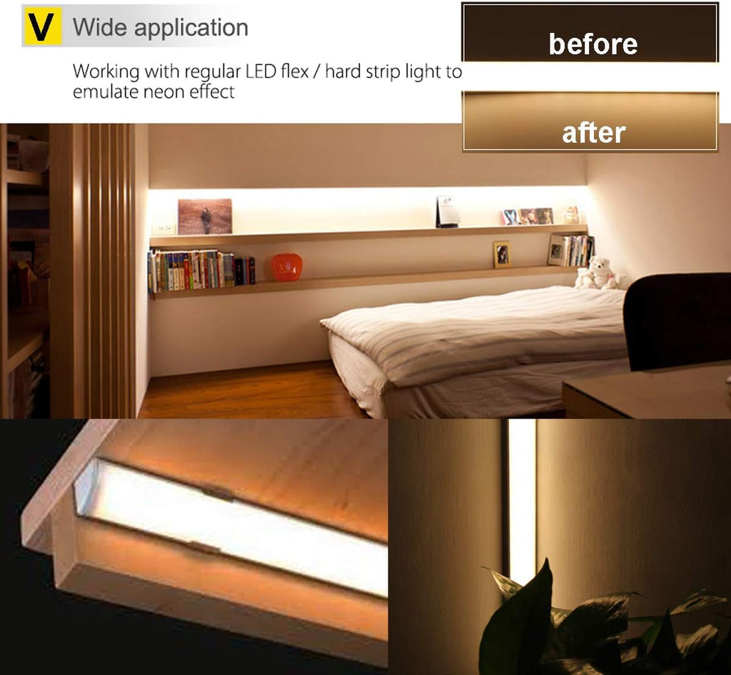 10-Pack 6.6FT LED Aluminum Channel V-Shape with End Caps and Mounting Clips I4418