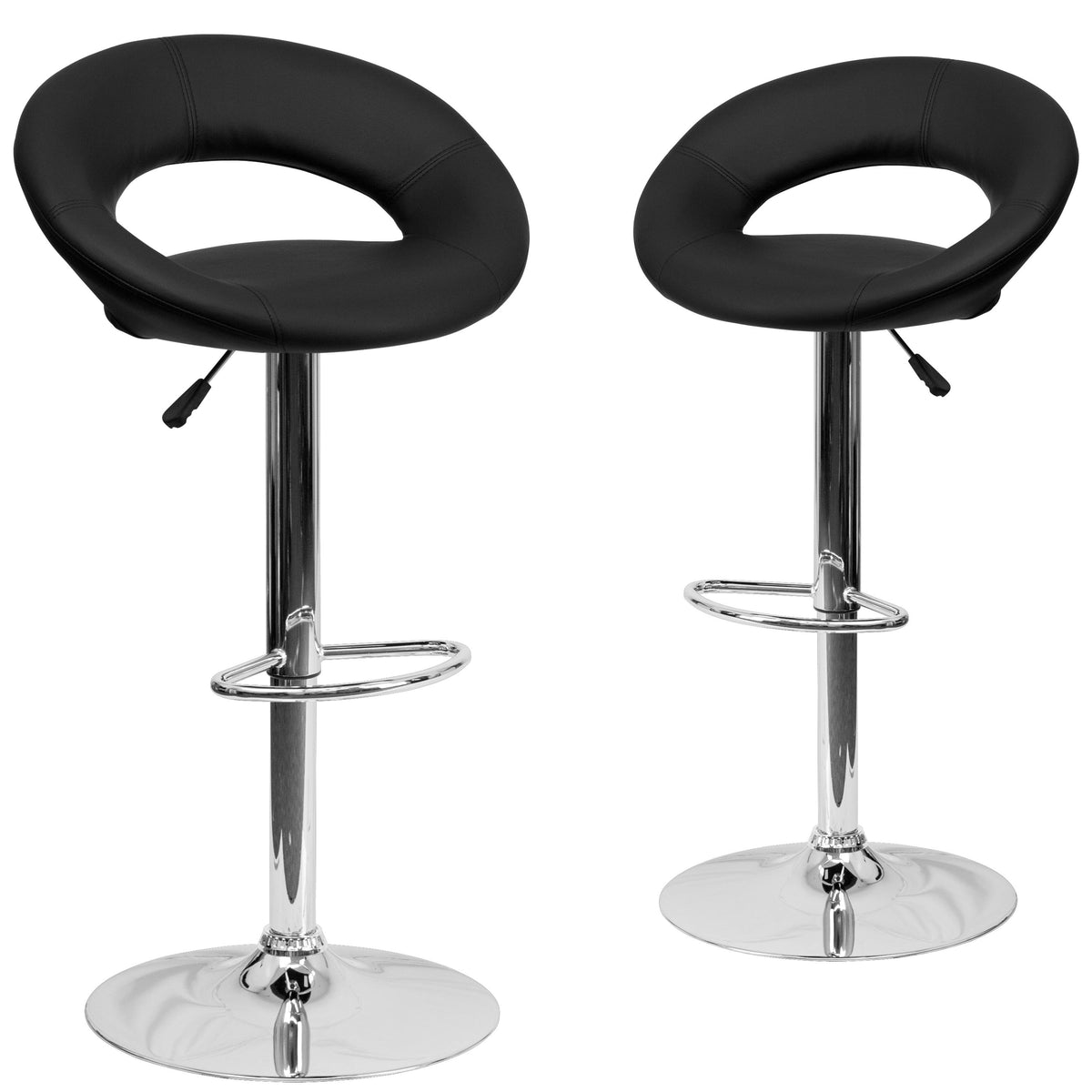 2 Pack Vinyl Adjustable Height Barstool Q2634