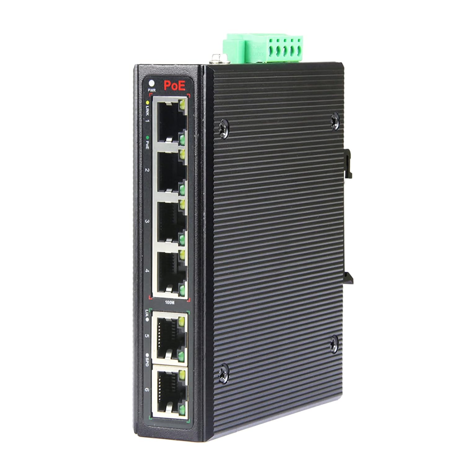 Industrial PoE Switch 6-Port, 4 PoE Ports, 2 Uplink Ports, Pack of 2 Y9303