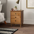 Solid Wood 3 Drawer Nightstand Caramel N848500