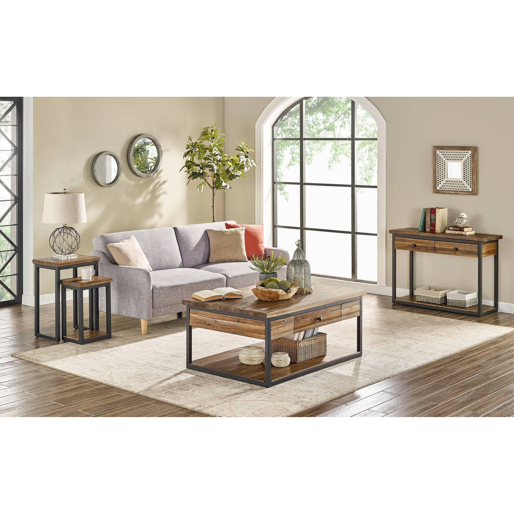 Rustic Wood Nesting End Tables (Set of 2) A89999