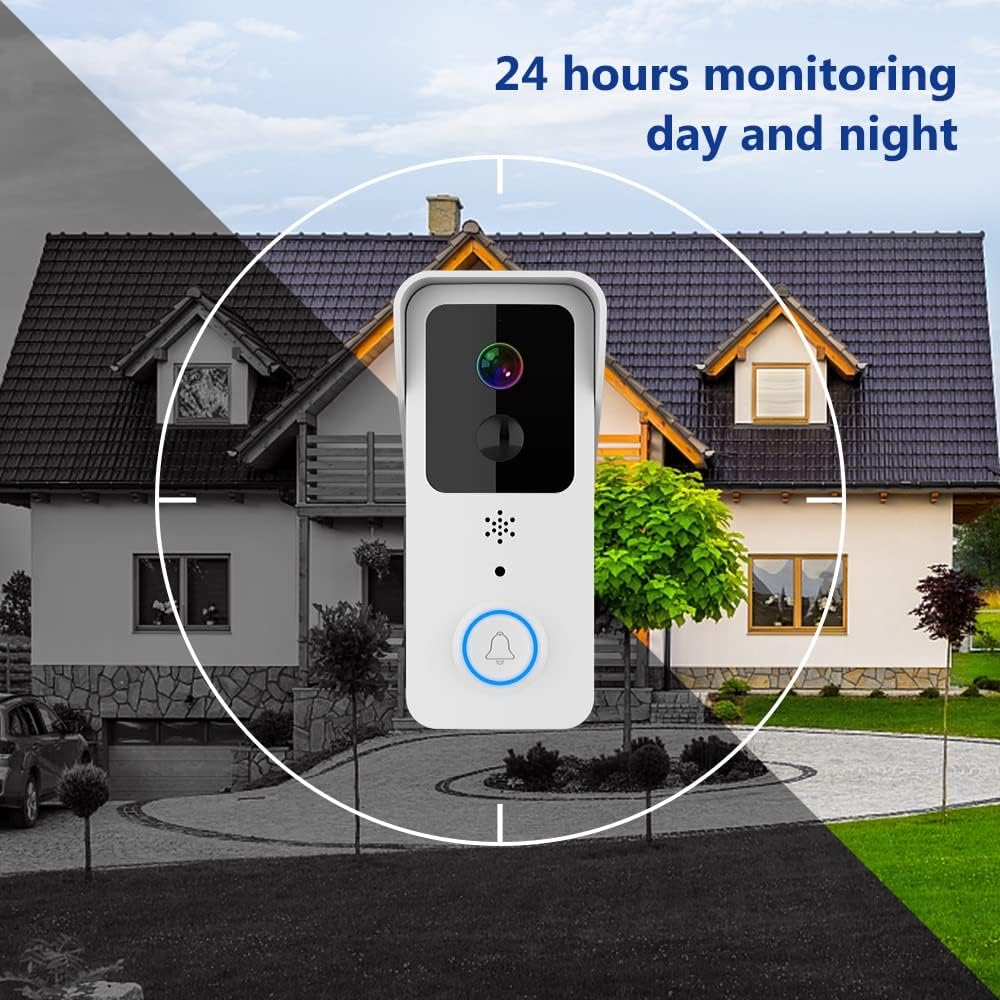 Wireless Video Doorbell Camera 1080p HD, 32GB SD Card, 2.4/5 GHz WiFi, 2-Way Audio, Pack of 2 H3494