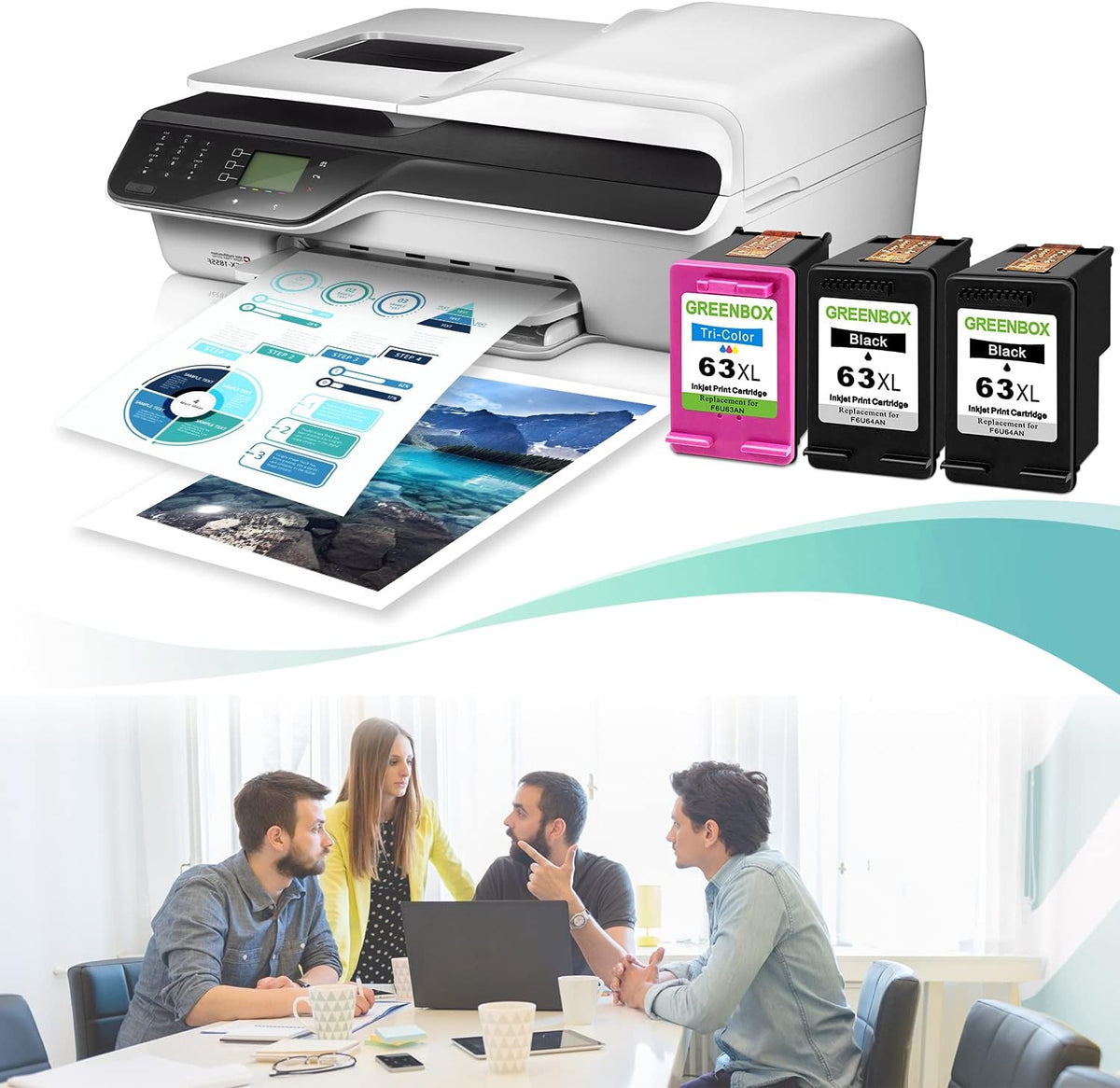 Remanufactured Ink Cartridge Pack of 2 (2 Black 1 Tri-Color) W839605