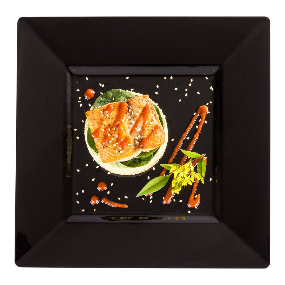 Black Plastic Dinner Plate 10.8 inch 100 Count J46898