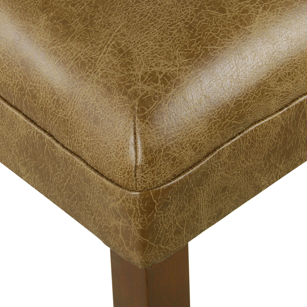 Distressed Brown Faux Leather Barstool M3642