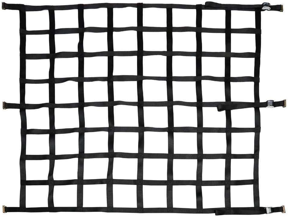 Heavy Duty Cargo Net with Cam Buckles and E-Track Fittings, 82 Inches by 82 Inches, 8 Inch by 8 Inch Holes X549