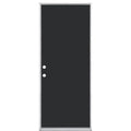 Jet Black Painted Steel Prehung Front Exterior Door X753