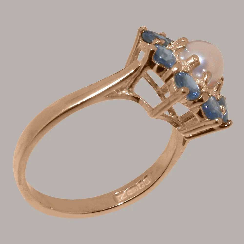 18k Rose Gold Cultured Pearl & Sapphire Statement Ring X695506