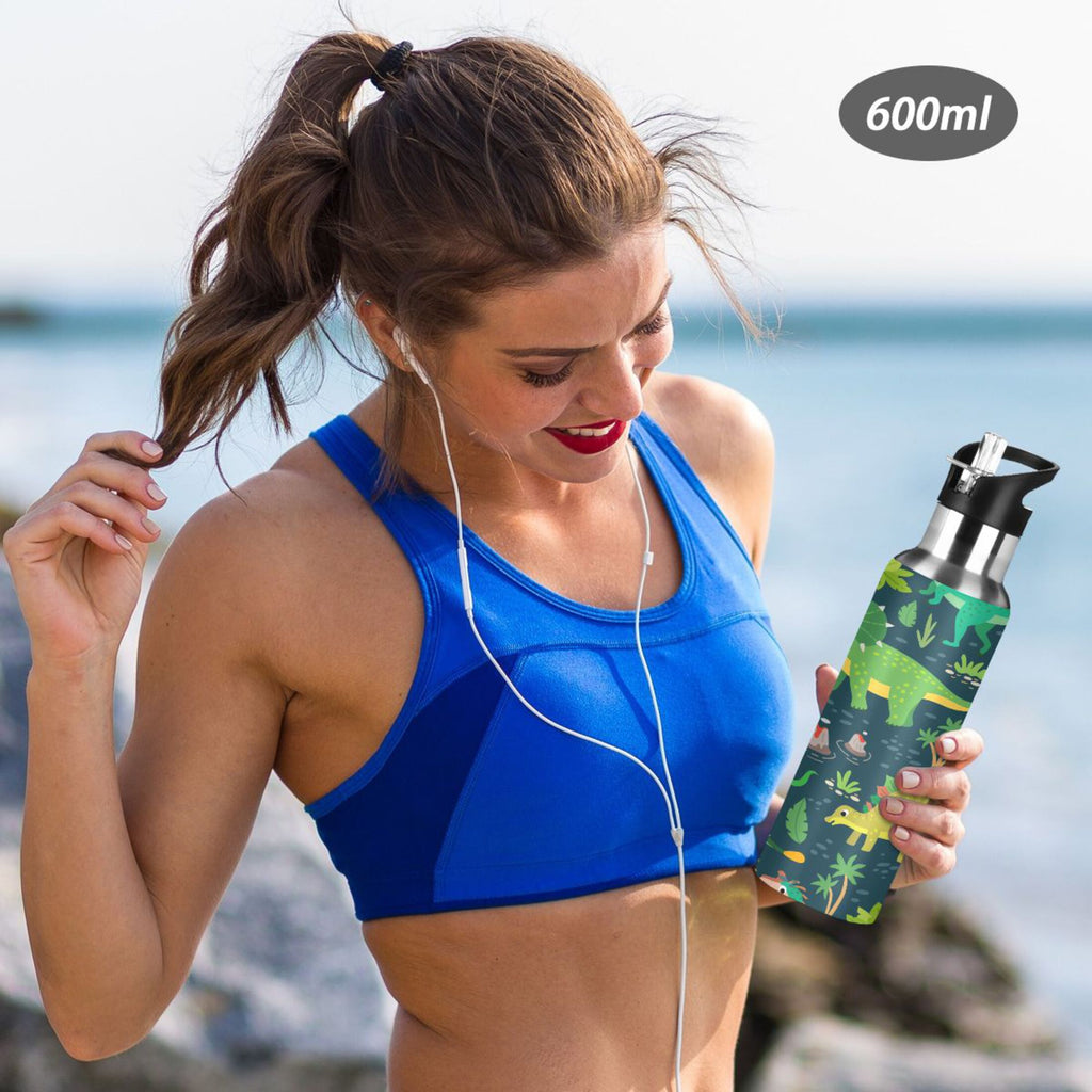 Stainless Steel Insulated Thermos Vacuum Flask Water Bottle with Straw Lid E904