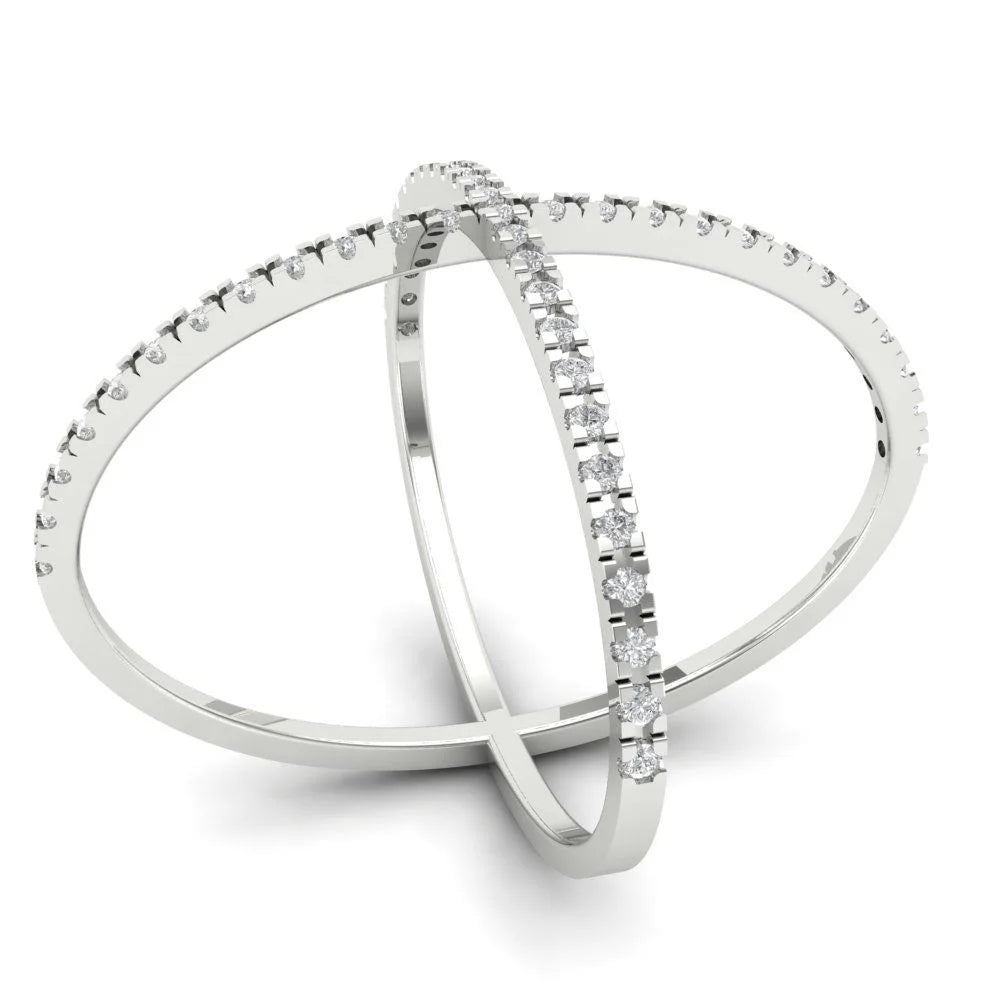 14k White Gold Simulated Diamond Ring size 10.75 B76661