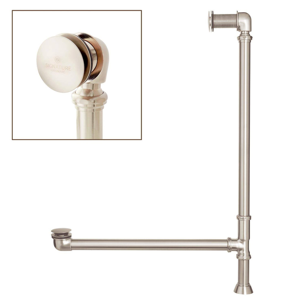 Brushed Nickel Pop-Up Tub Drain with Standard Overflow L353
