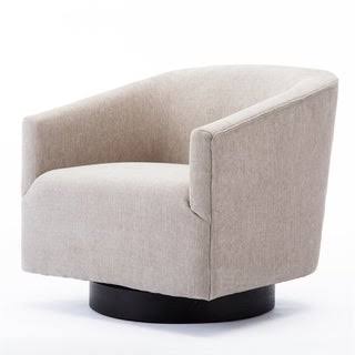 Beige Wood-Base Swivel Chair G231