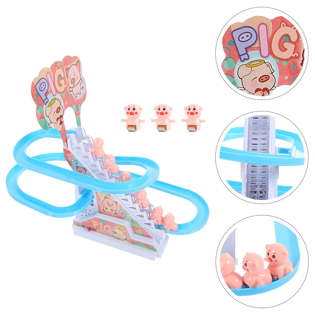 Small Piggy Sliding Toys Electric Piggy Climbing Stairs Tracks Slide Toy Q280310