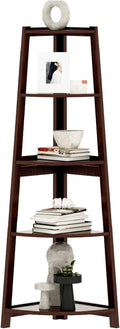 White 5 Tier Corner Bookshelf X5669