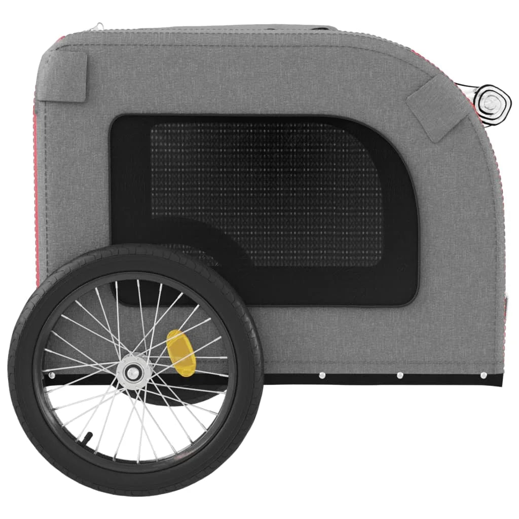 Red and Gray Bike Trailer Oxford Fabric Iron O580