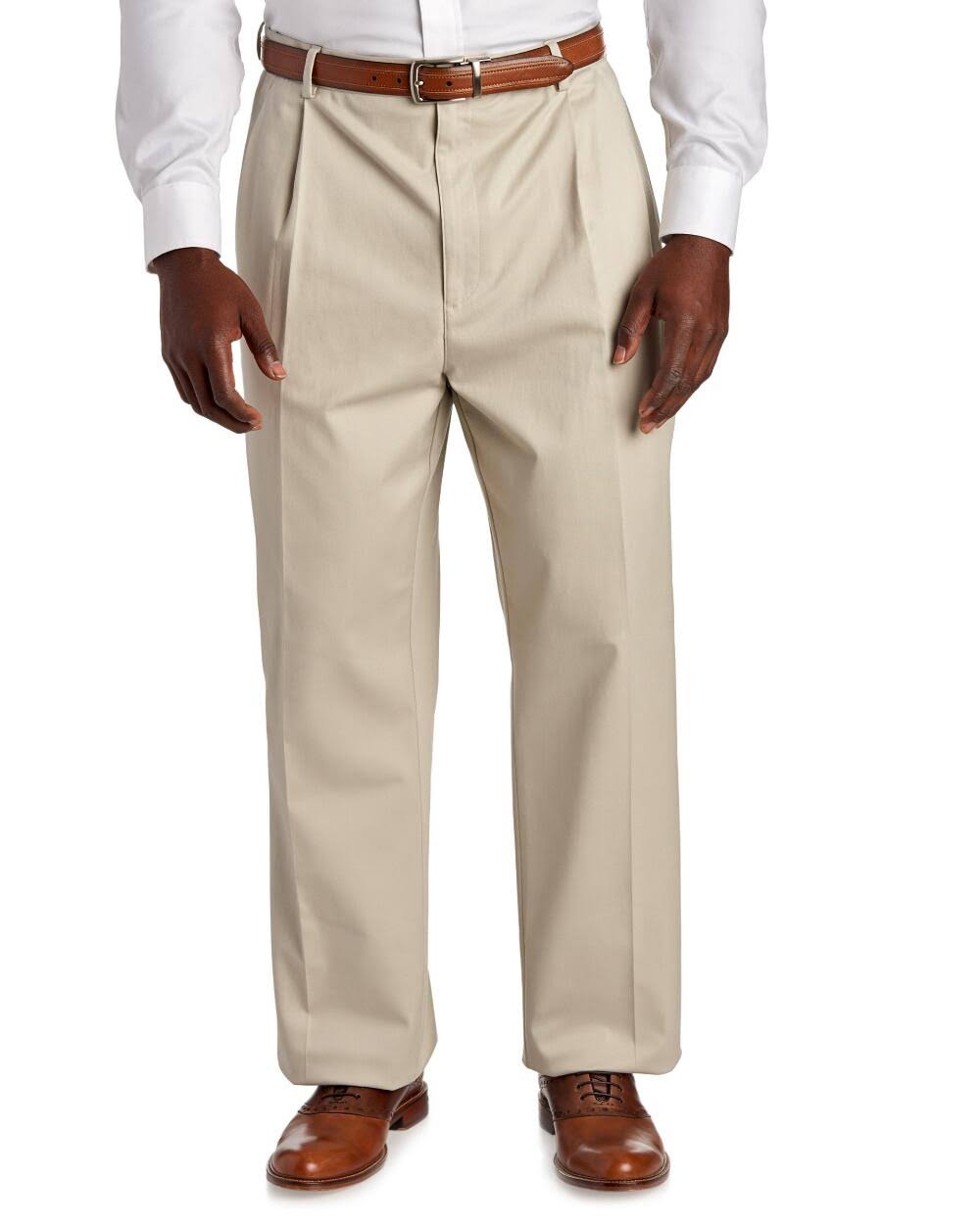 Pleated Performance Chino, Men&s, Size: 60 x 30, White F860882