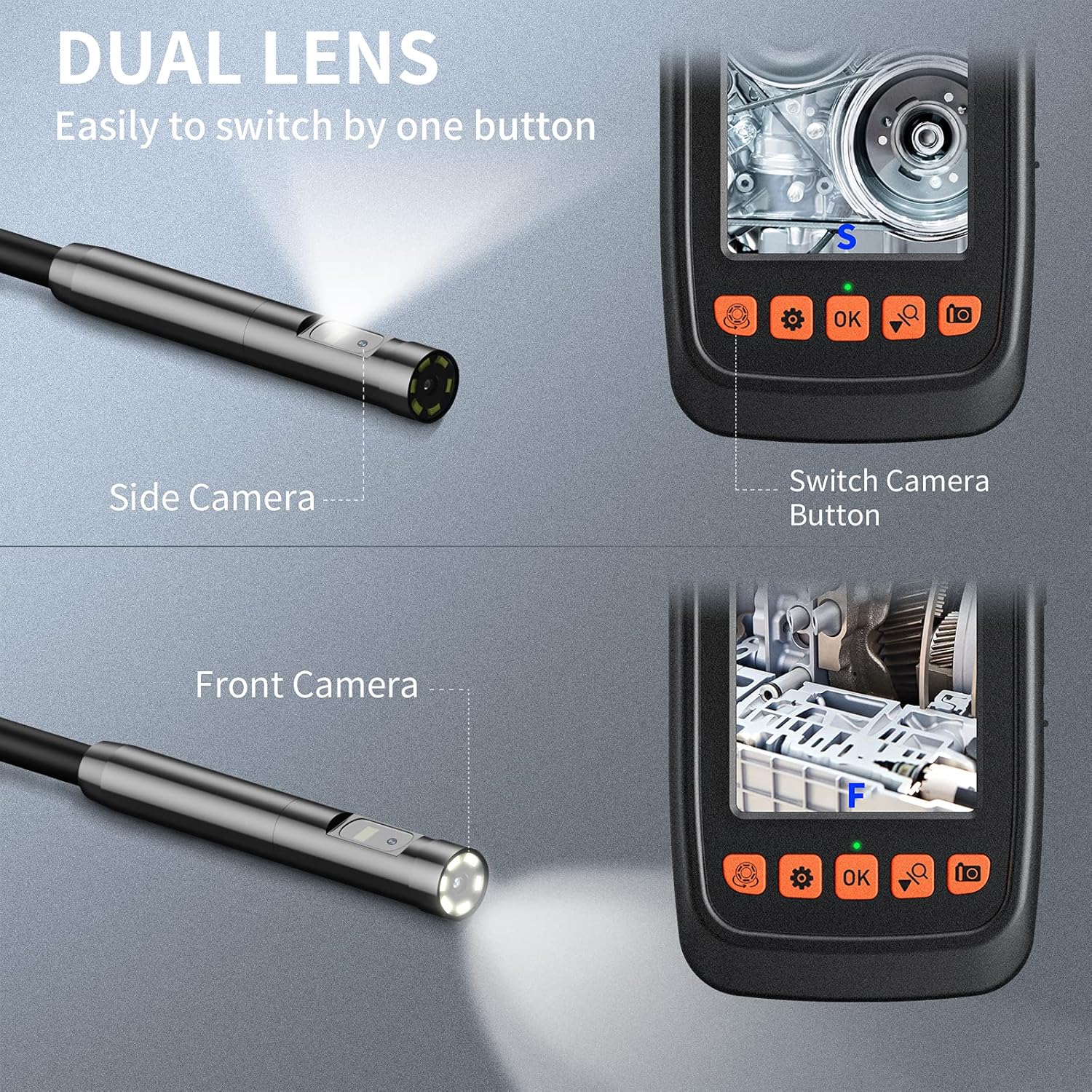 11.5FT 1080P HD 4.3 IPS Screen Industrial Endoscope with 7mm Lens K872052