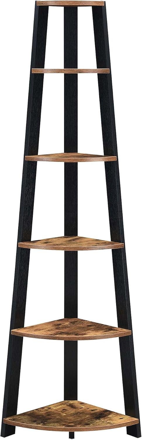 5 Tier Corner Bookcase, Black E847