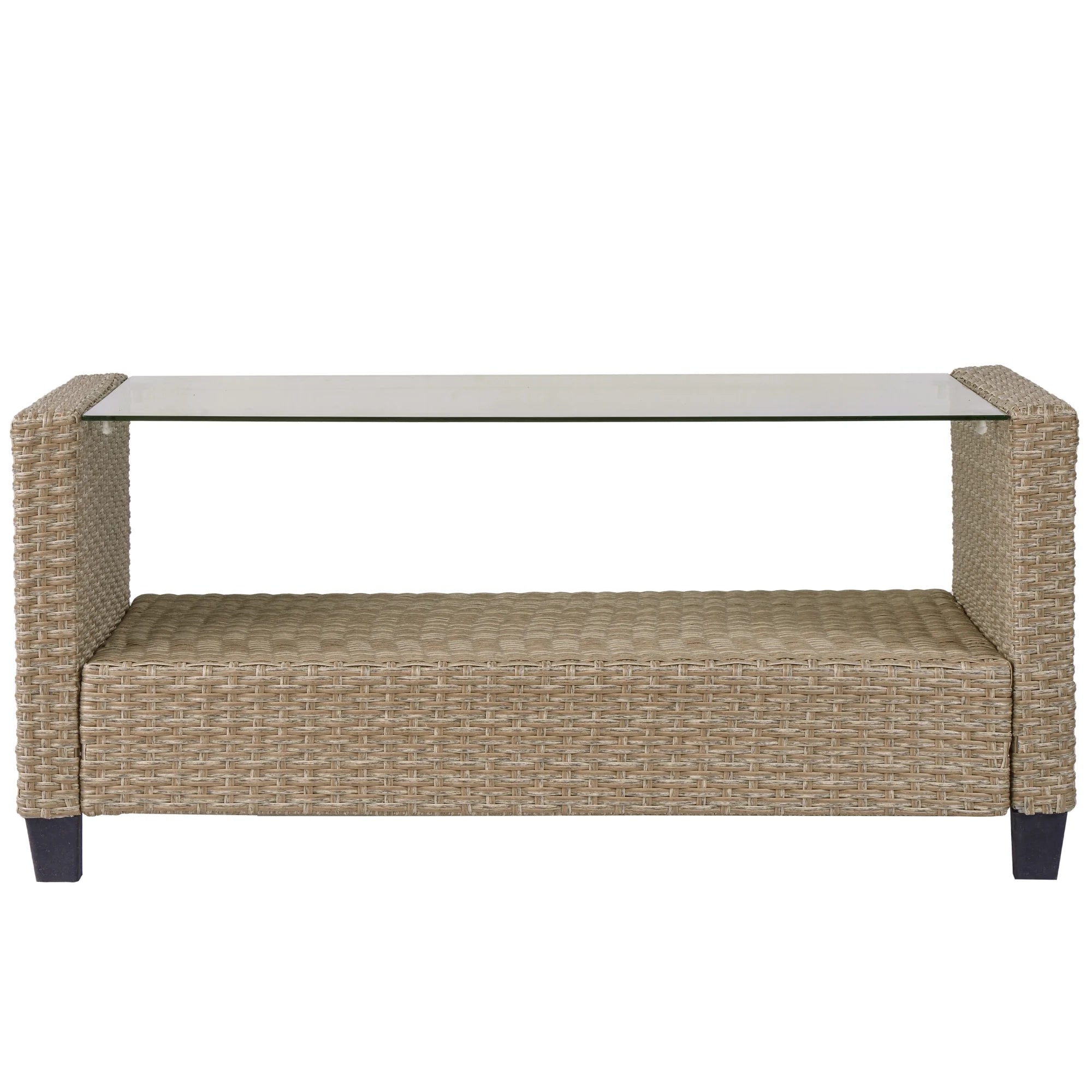 Gray Wicker Sectional Sofa with Seat Cushions P538