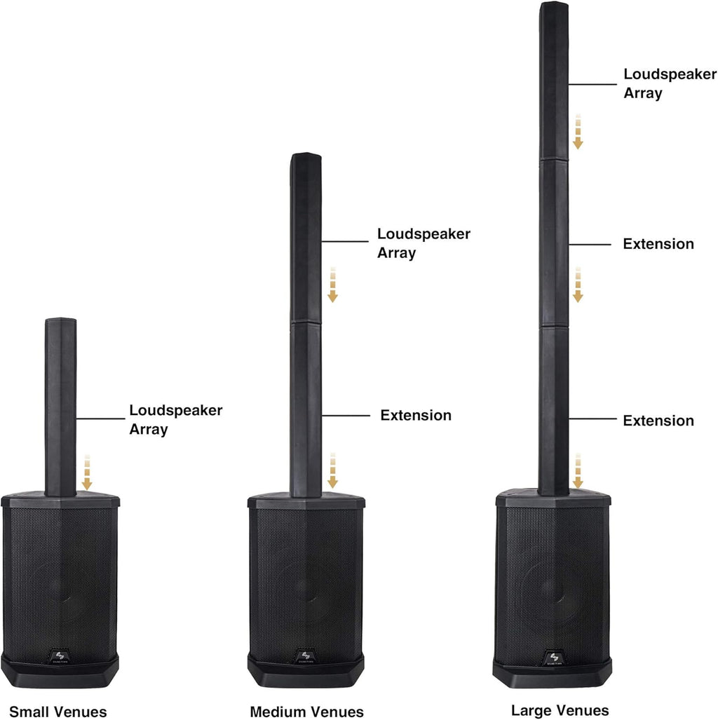 White Passive Wall-Mount Column Line Array Speaker with 8 x 5” Woofers L459
