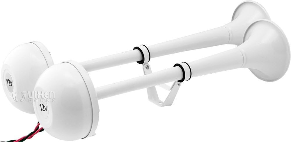 12V White Stainless Steel Marine Electric Train Horn U94519