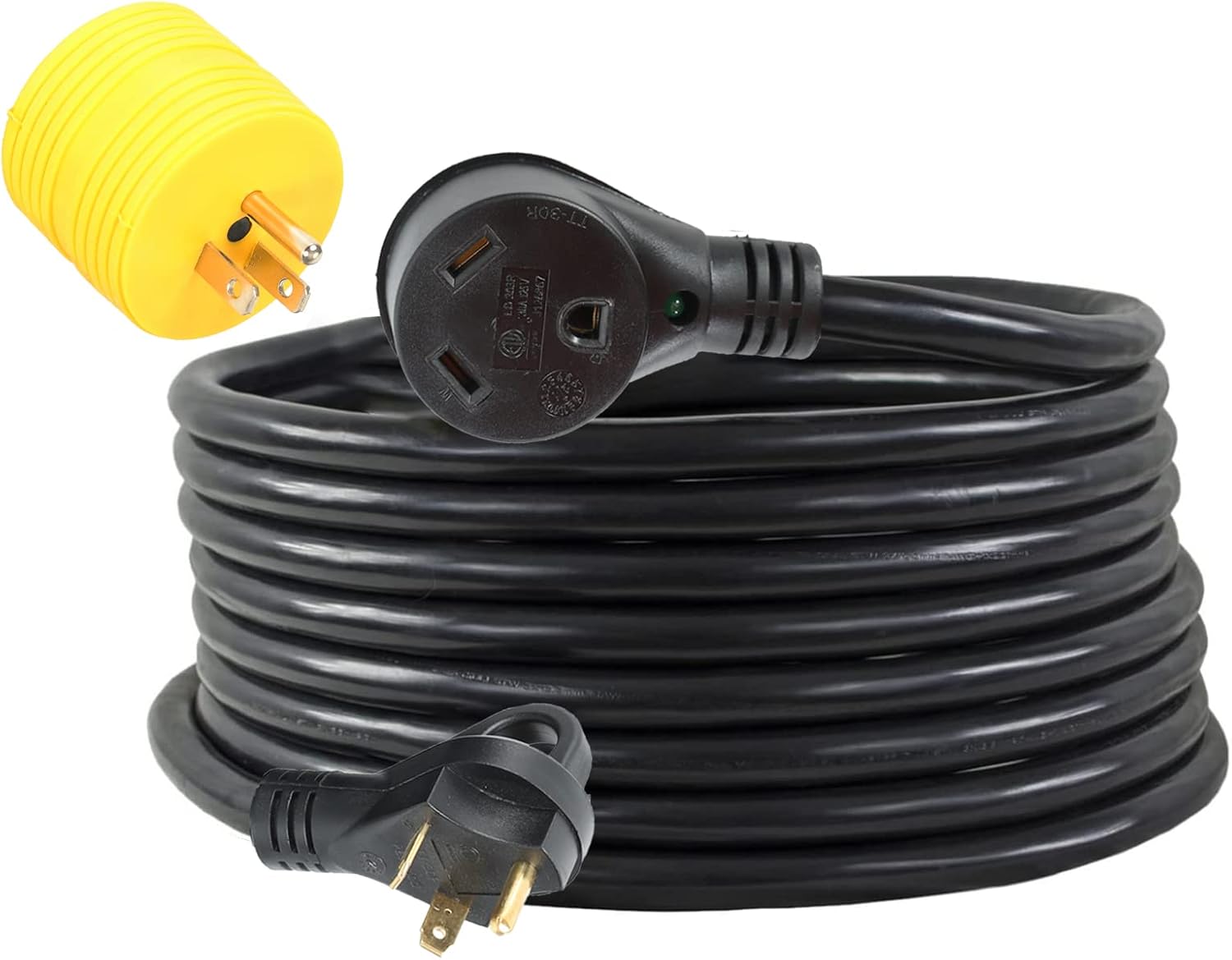 25FT 30 AMP RV Power Cord with Handles 10 Gauge Weatherproof Electrical Cable Twist Lock Connector Pack of 2 R9562