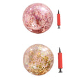 2pcs Glitter Sequin Beach Balls Inflatable PVC Ball Toys with Pumps R769426