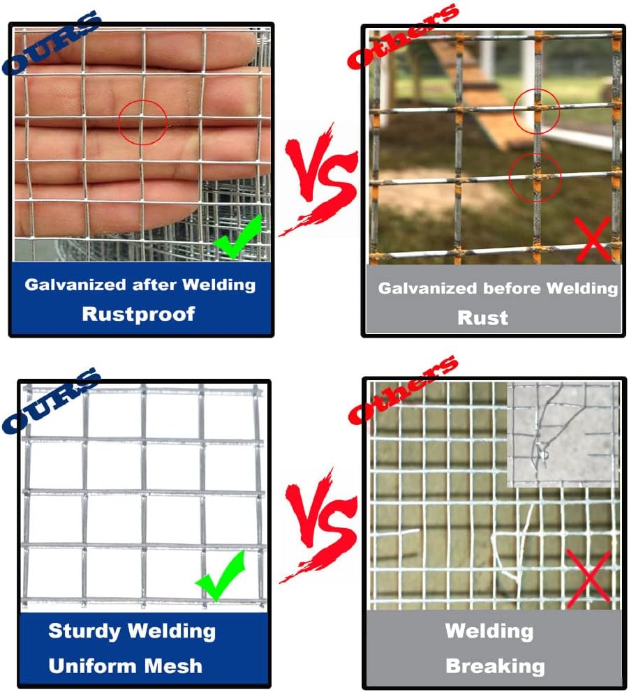 36x50 1/2 In 19Ga Hot Dipped Galvanized Welded Wire Mesh Roll Pack of 2 Q4224