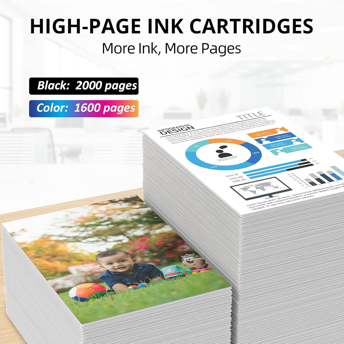 Compatible HP 952xl Ink Cartridges Combo Pack, 1 Black 1 Cyan 1 Magenta 1 Yellow, Pack of 2 R3362