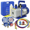 3.5CFM 1/4HP Air Vacuum Pump HVAC Refrigeration AC Manifold Gauge Set Z34784