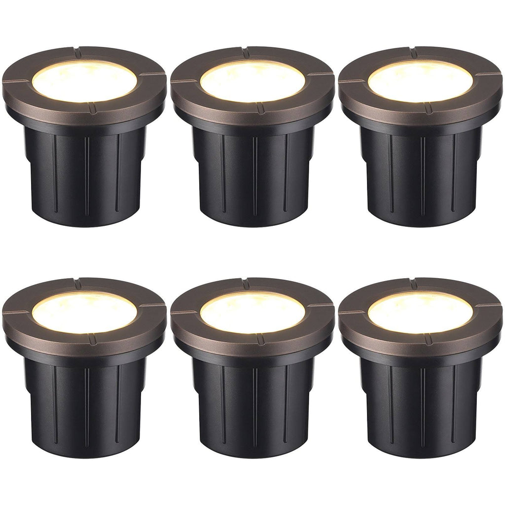 6W Flat Top Well Light Low Voltage 3000K Warm White 6Pack B812348