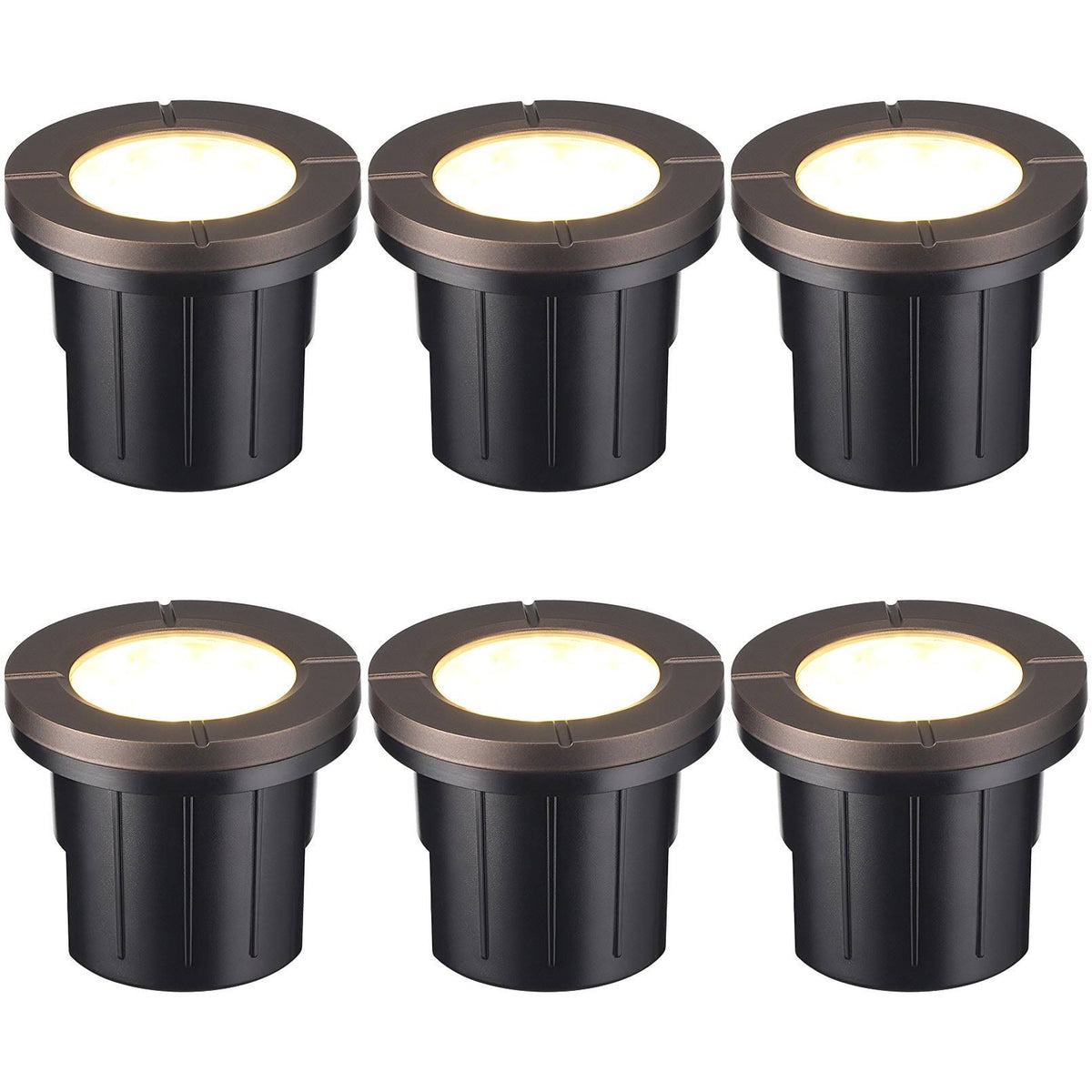 6W Flat Top Well Light Low Voltage 3000K Warm White 6Pack B812348