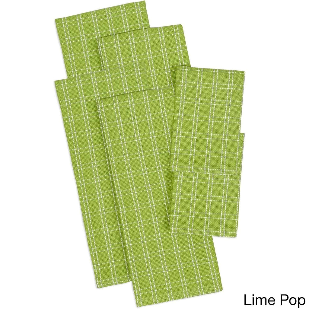 Heavyweight Dishtowel and Dishcloth Set of 6, Yellow, Multi S7537
