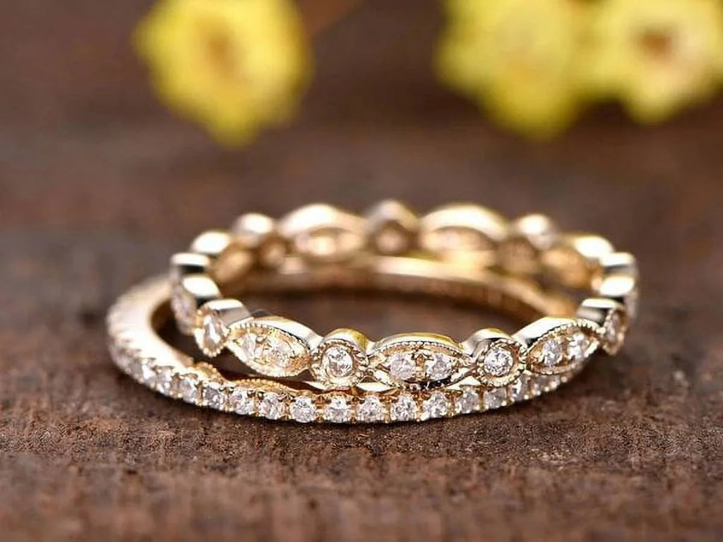 10K Rose Gold Diamond Eternity Ring Q872