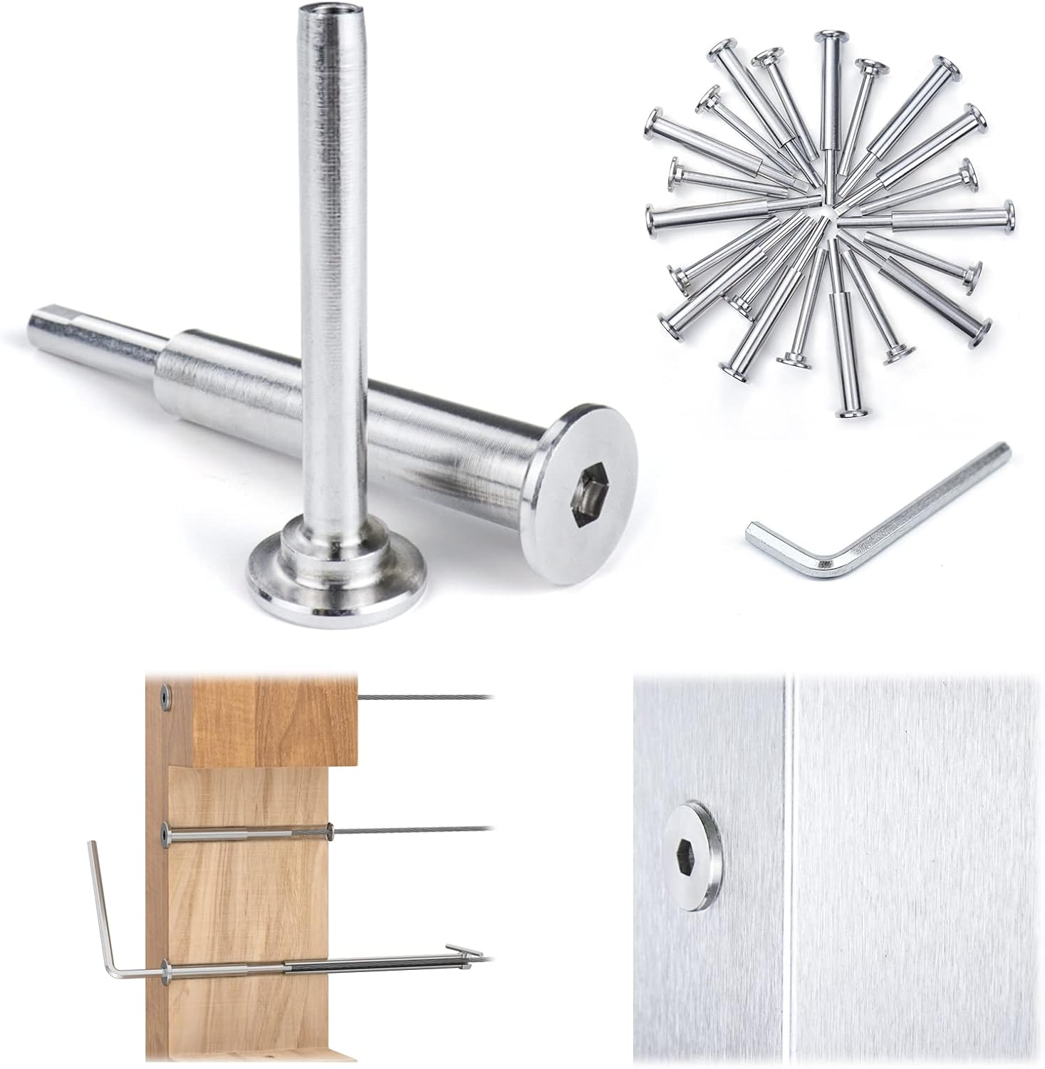 10Pair Invisible Cable Railing Kit T316 Stainless Steel T239790