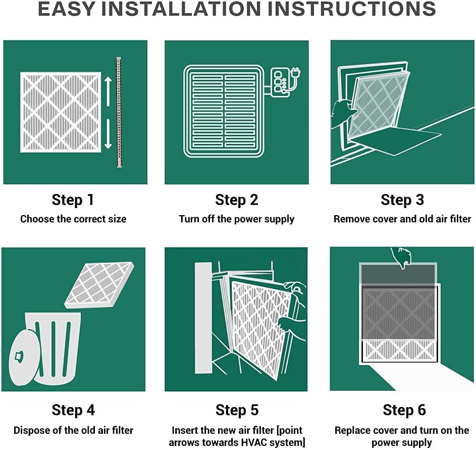 16x25x4 MERV 8 Pleated Air Filter (4-Pack) Q349