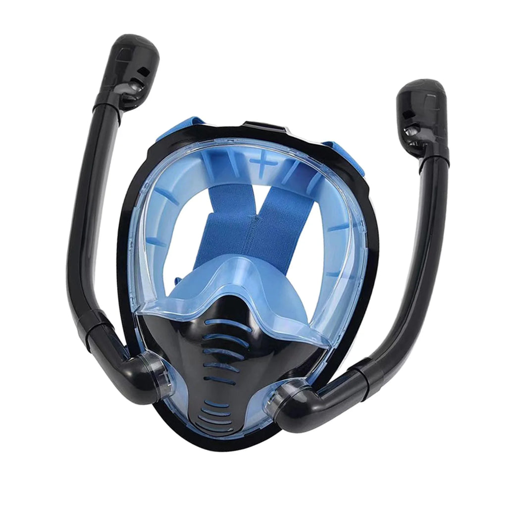 Blue Double Tube Snorkeling Goggles with Camera Mount L996680