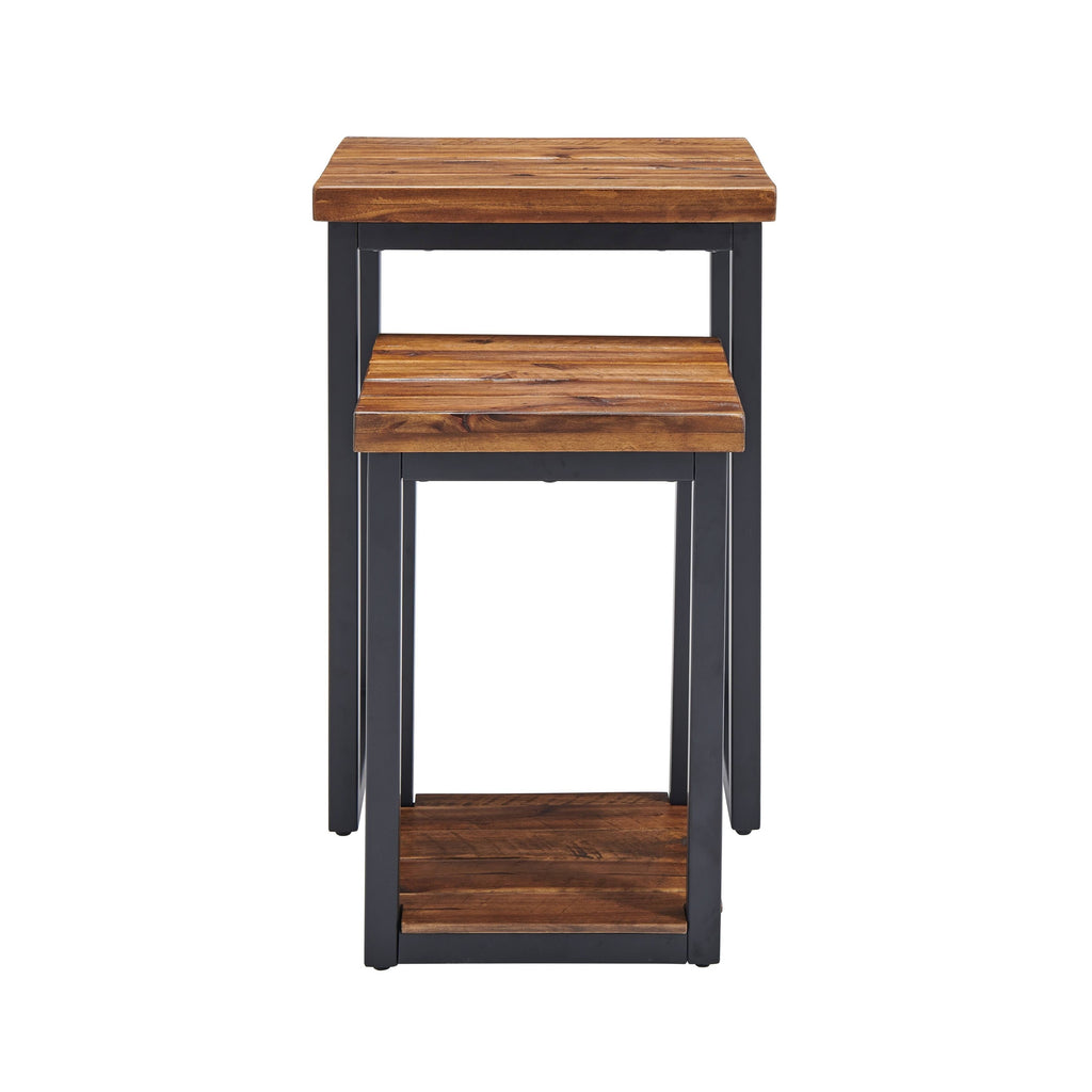 Rustic Wood Nesting End Tables (Set of 2) A89999