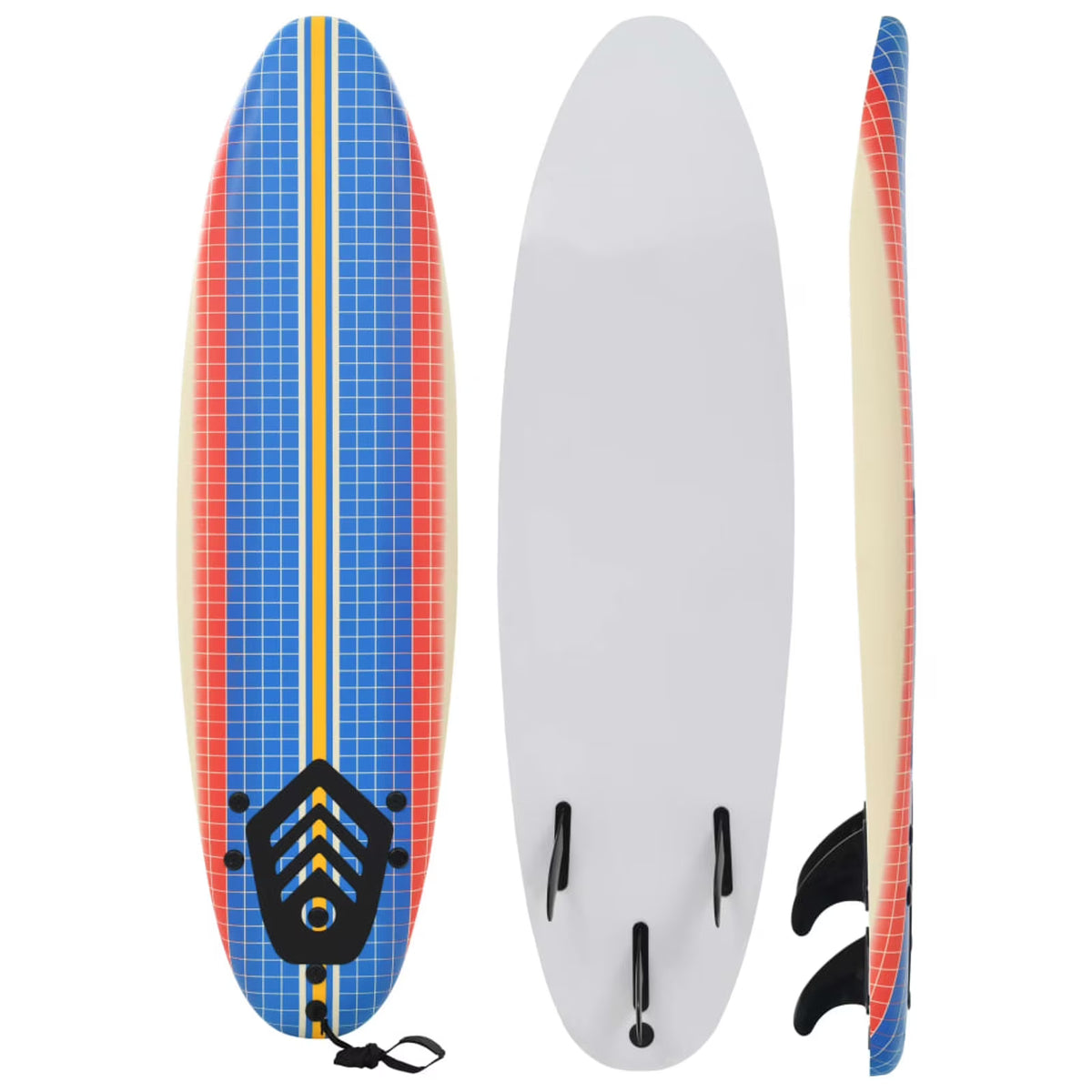Surfboard with Leash and Plastic Fins Z1684