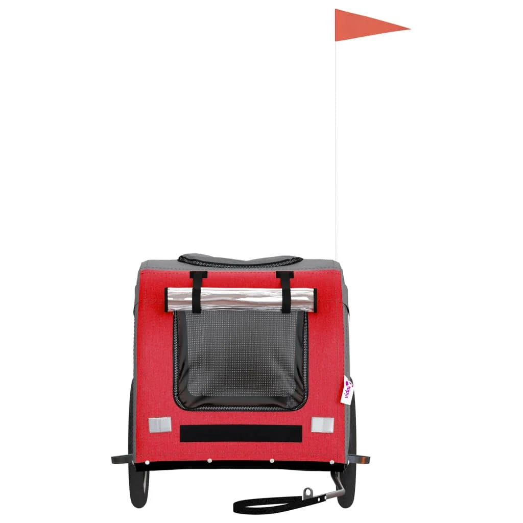 Red and Gray Bike Trailer Oxford Fabric Iron O580