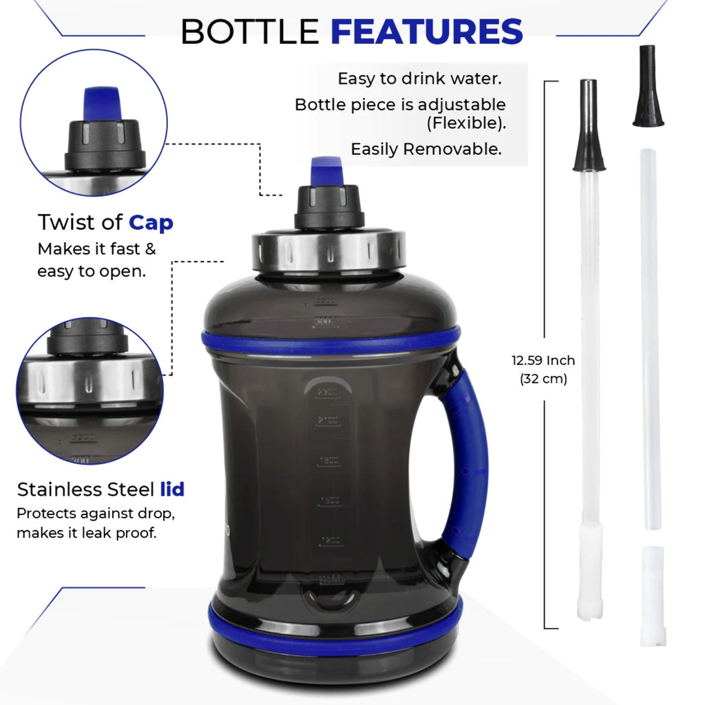 Black Lady Bug Gallon Water Bottle with Straw Y409085