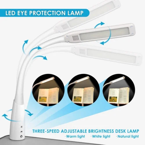 Blue Height Adjustable Kids Study Desk & Chair Set with LED Lamp, Drawer, Bookstand, Chair Cover K52806