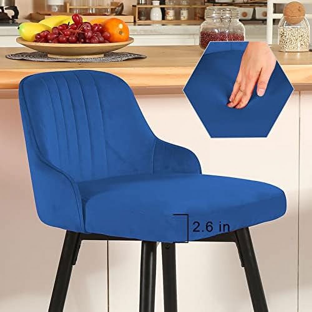 Gray Velvet Swivel Counter Height Stools Set of 2 Q16963