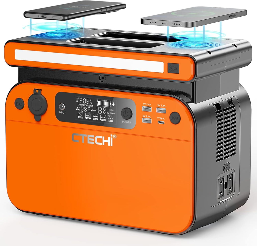 Portable Power Station 240Wh LiFePo4 Battery Backup 200W 9-Port LED Light D5998