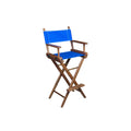 Teak Captain's Chair with Blue Seat Covers L832142