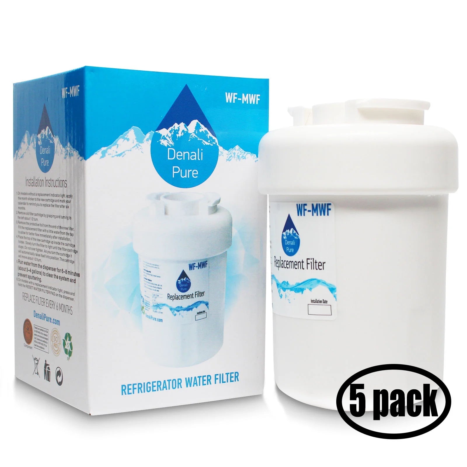 5-Pack Replacement Refrigerator Water Filter Cartridge O8933